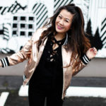 Bomber Jacket and Lace up Top