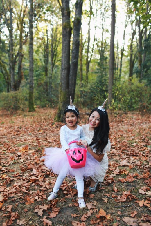 Mommy and Daughter DIY Unicorn Halloween Costume