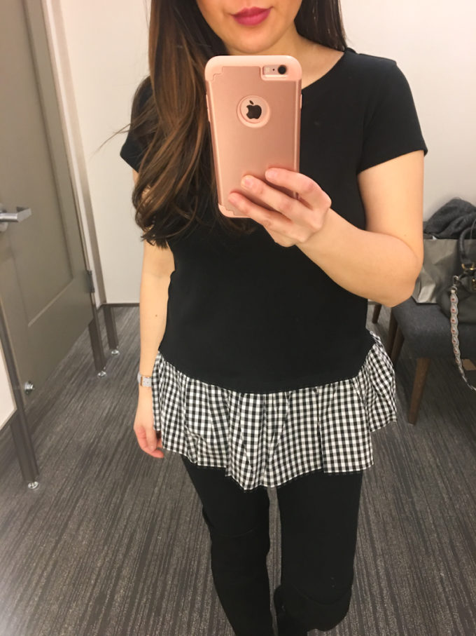 nordstrom gingham peplum top