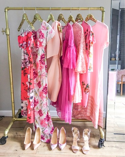 clothing rack, closet organization, gold clothing rack, rolling rack, interior design ideas, closet ideas, closet tips