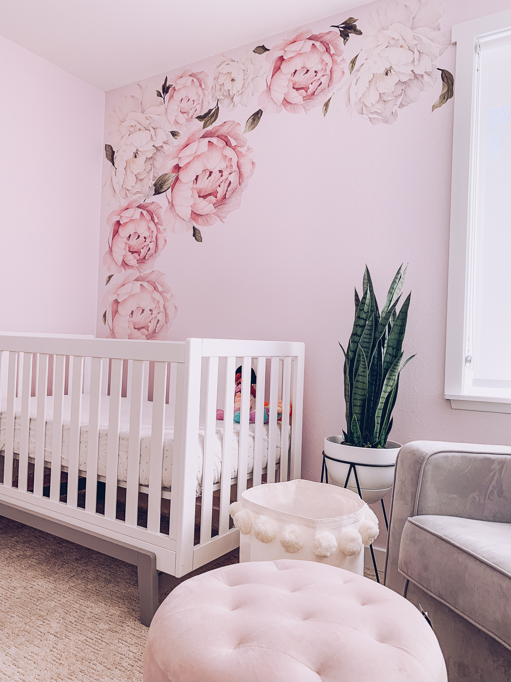 Nursery Reveal: Pink and gray floral nursery decor