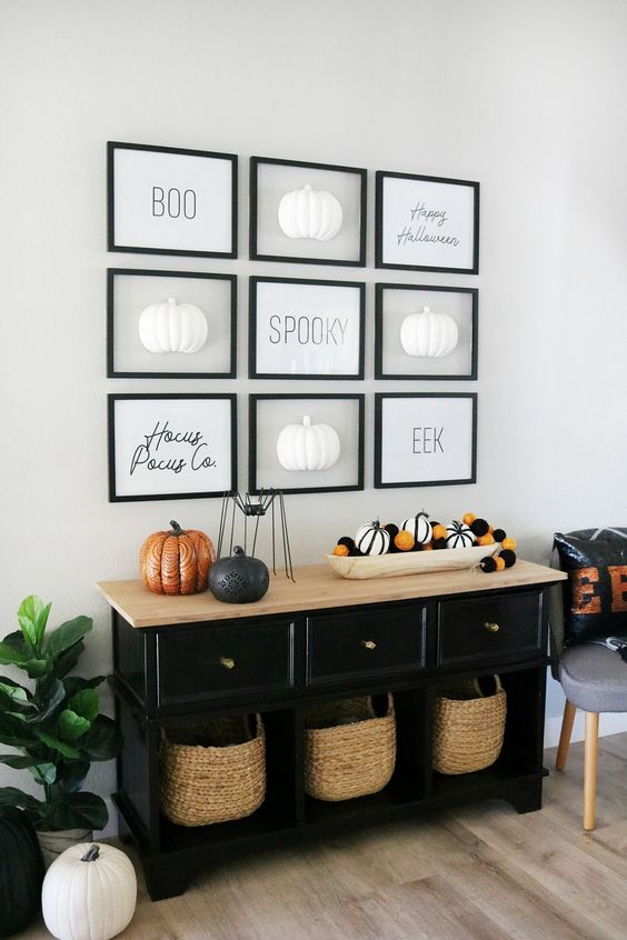 classic and modern halloween decor 
