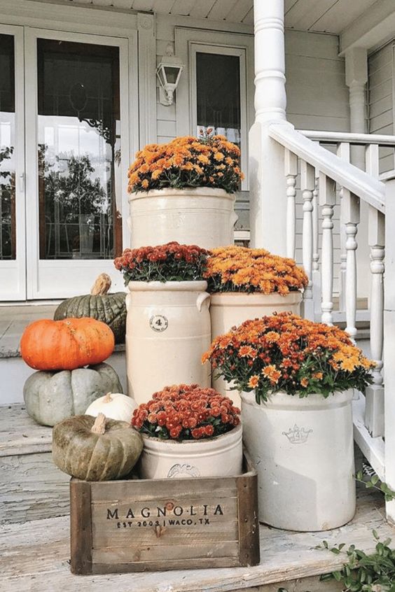 Farmhouse Fall Front Porch Decor Inspiration 