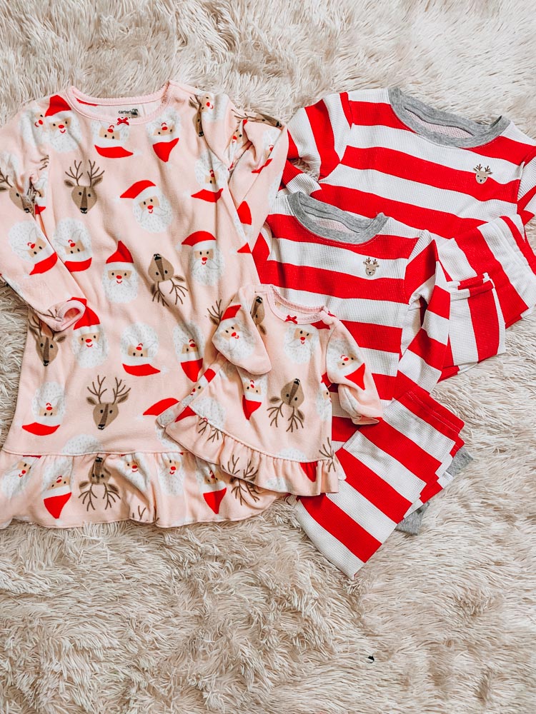 Carter's matching holiday pajamas