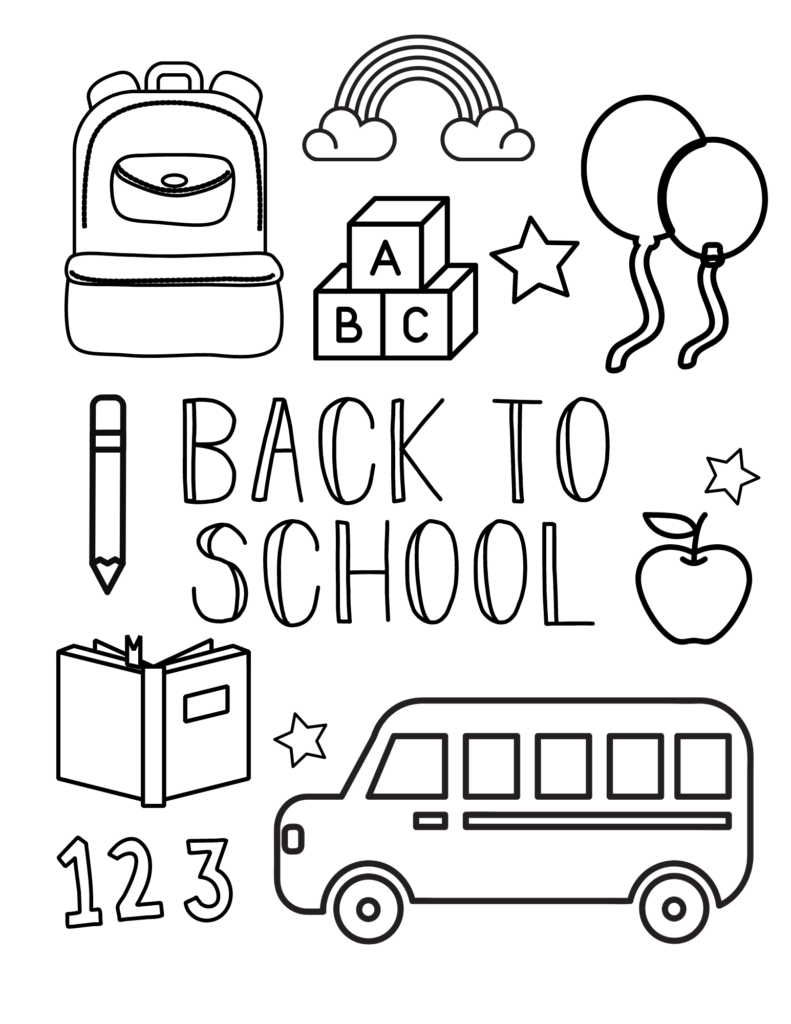 Free back to school coloring pages for preschool kids