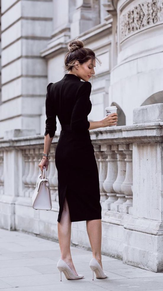 turtleneck sweater and pencil skirt