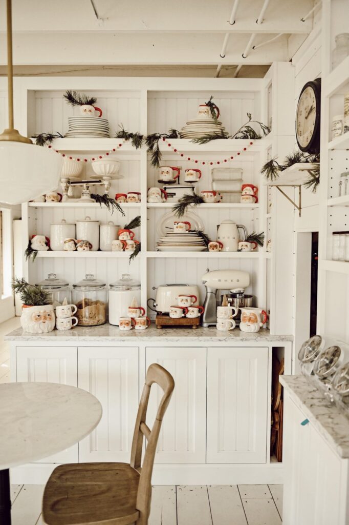 Kitchen Christmas Garland Shelves
