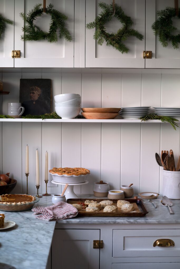 Kitchen cabinets Christmas wreath ideas
