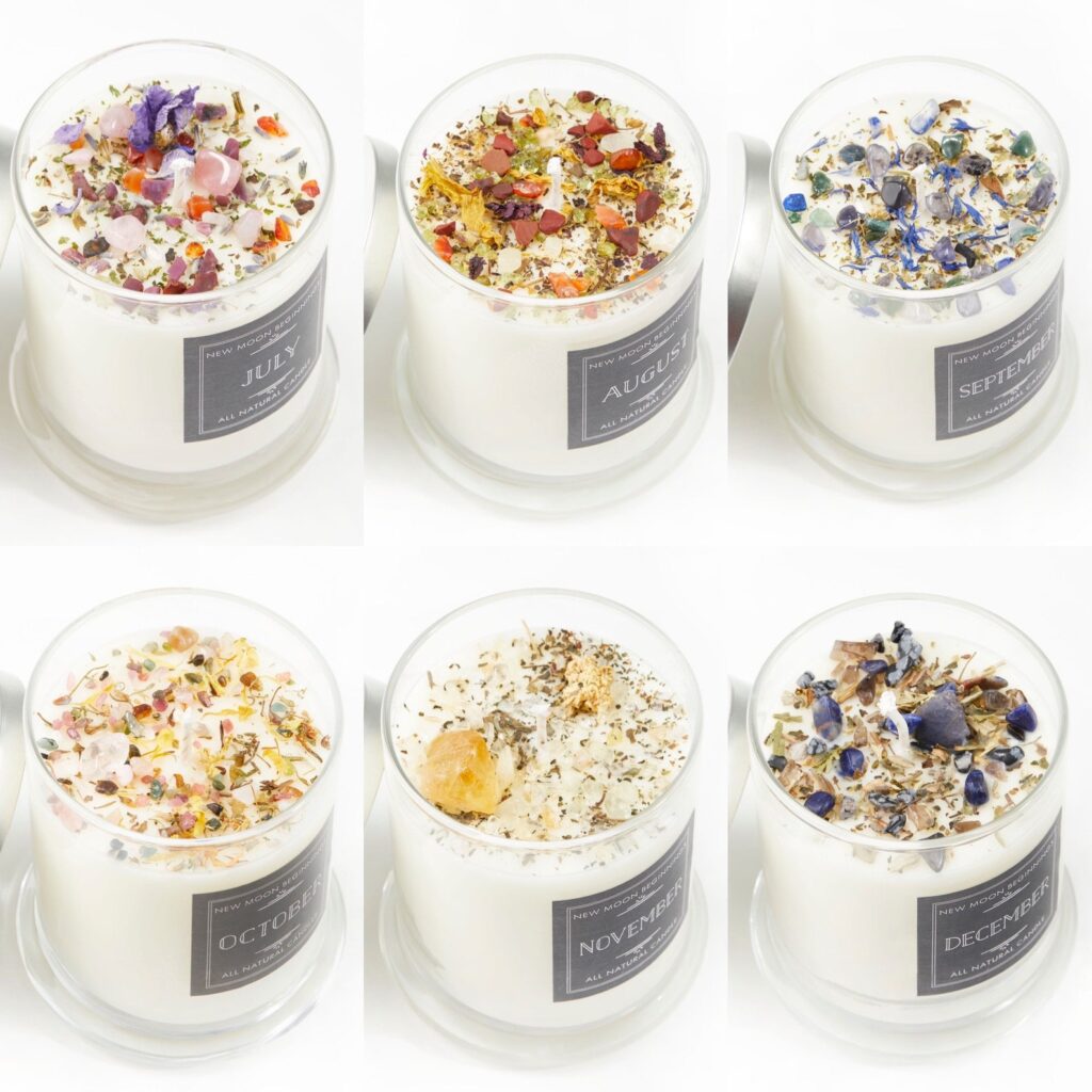 Handmade Flower Birthstone Candles