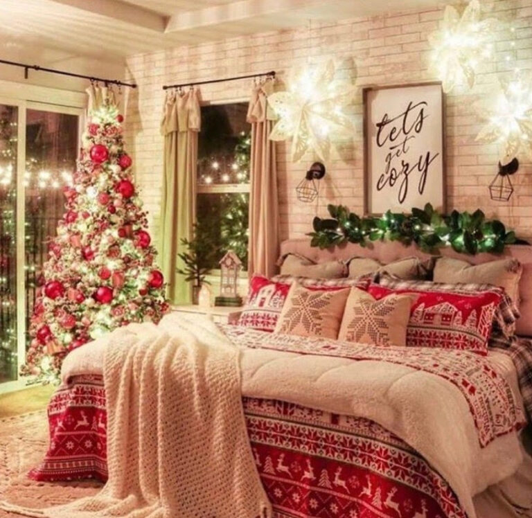 30 Cute and cozy Christmas bedroom decor ideas that are easy to do