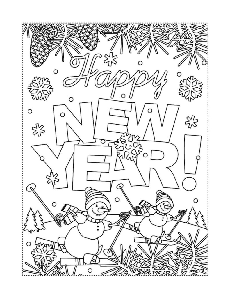 Free New Years coloring pages to keep your kids entertained