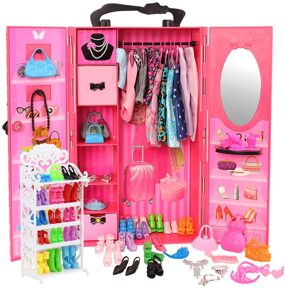 Barbie Ultimate Closet Storage Wardrobe includes 6 x Hangers 