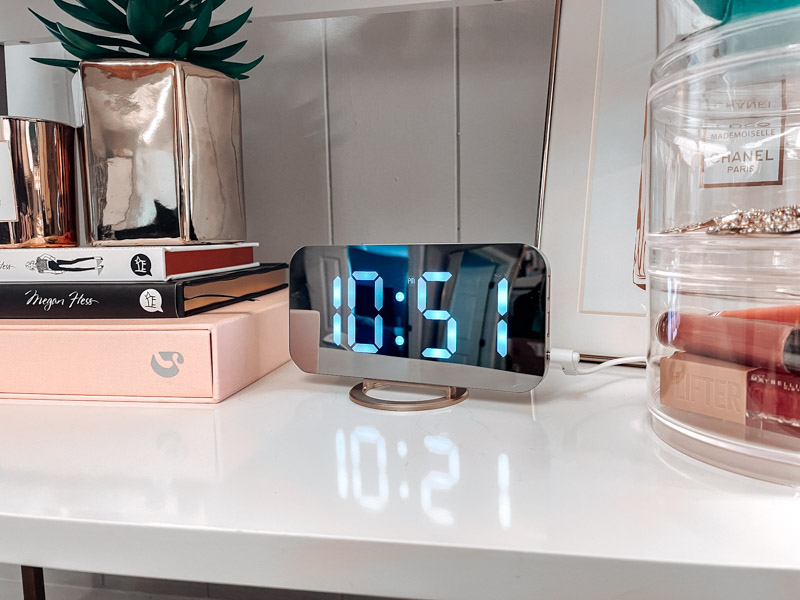 mirror digital alarm clock