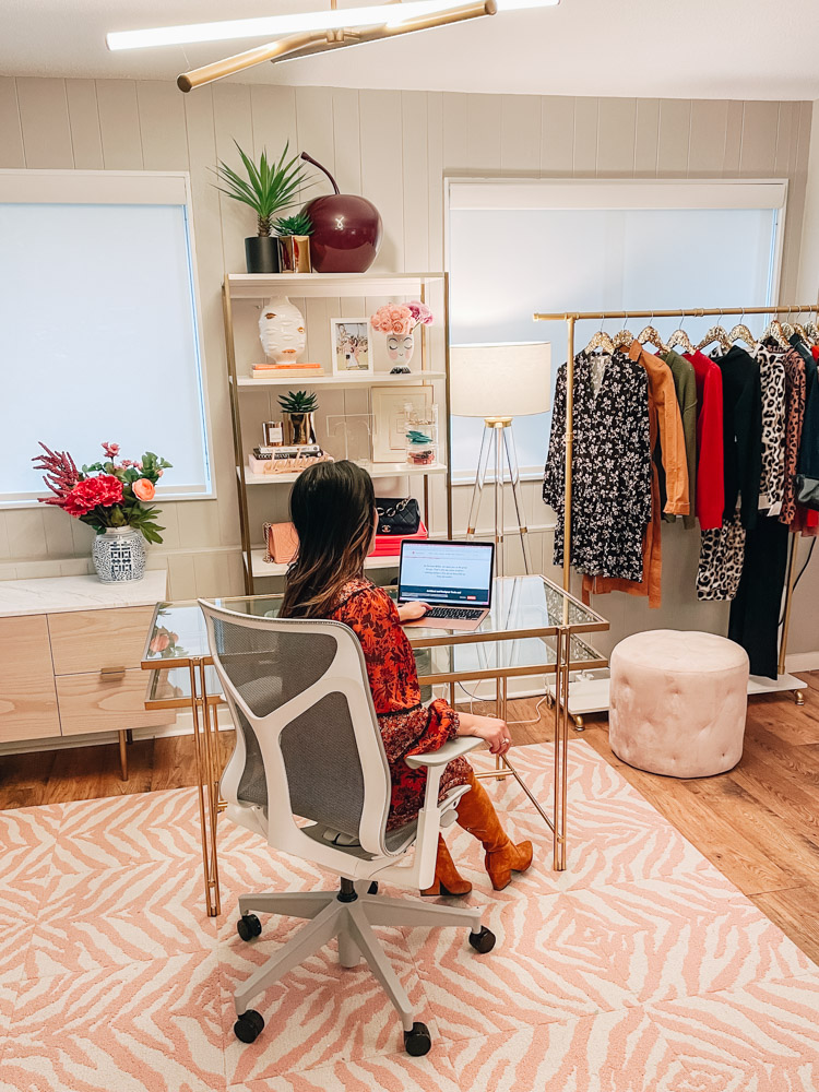 home office set up for female entrepreneur
