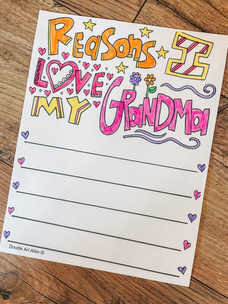reasons i love my grandma free printable