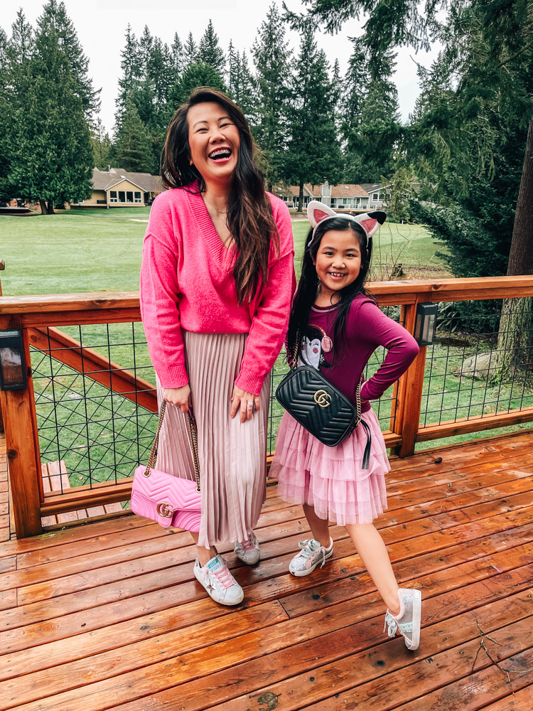 plated maxi skirt outfit