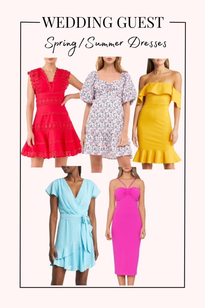 spring/summer wedding guest short dresses