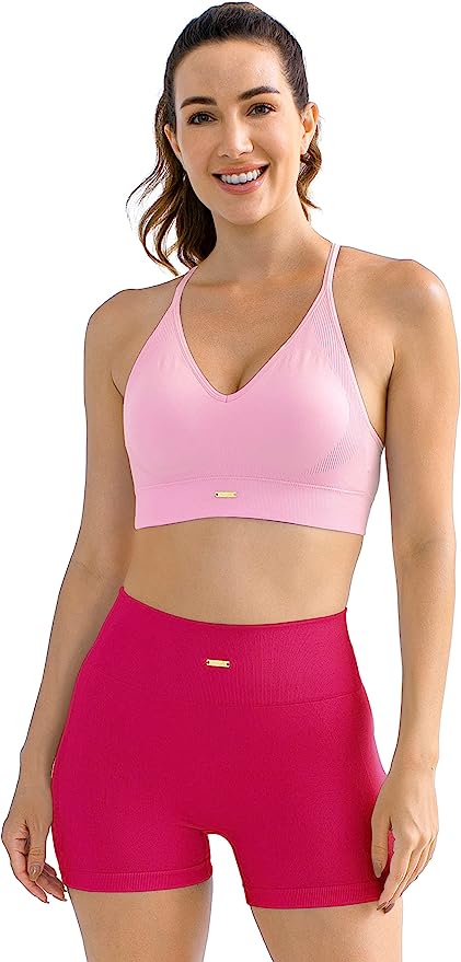 adjustable strap sports bra and shorts set
