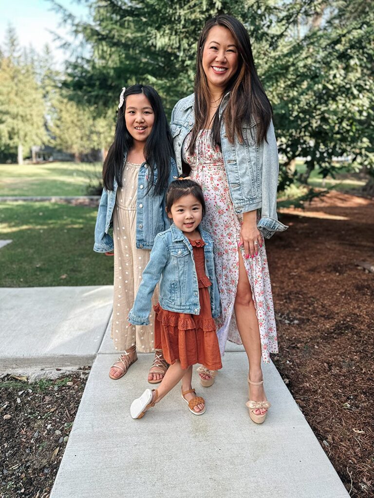 dress and denim jacket outfit