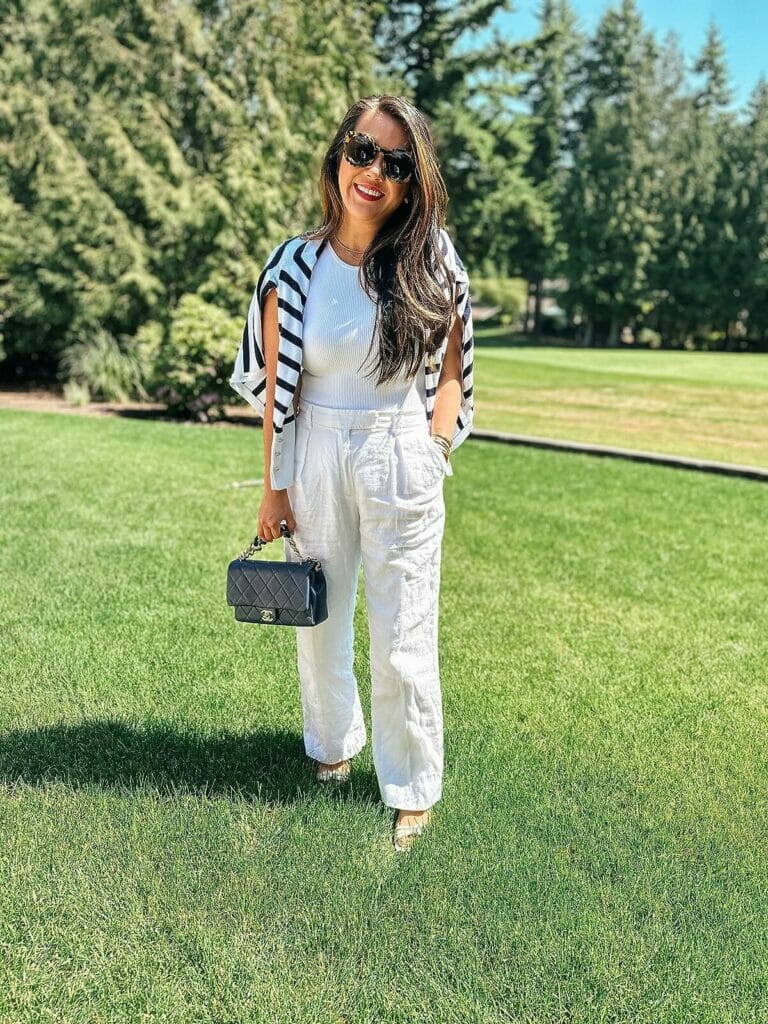 work from home outfit idea linen pants