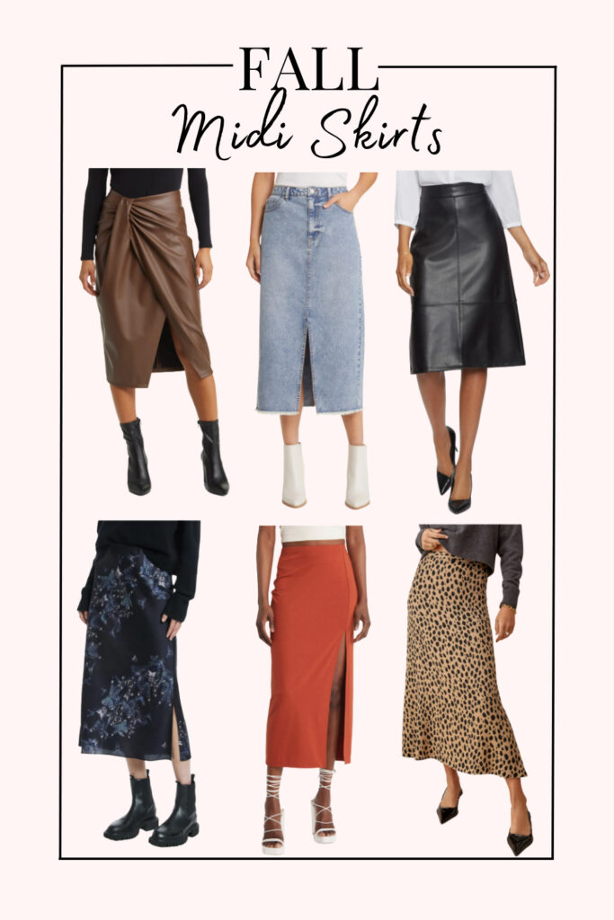 fall midi skirts